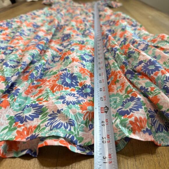 Banjanan Ira Maxi‎ Dress XS Lightweight Cotton Flutter Sleeve Pockets Floral - Picture 4 of 11